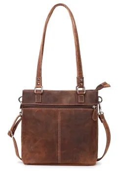 Geanta de dama, Anne GT3851, piele naturala, Maro inchis imagine