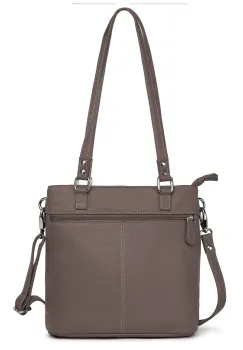 Geanta de dama, Anne GT3856, piele naturala, Dark Taupe imagine