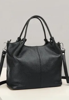 Geanta de dama, Charlote GT3831, piele naturala, Negru imagine