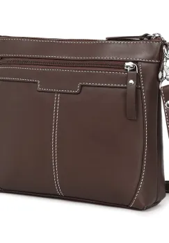 Geanta de dama, Claudie GT3881, piele naturala, Maro inchis imagine