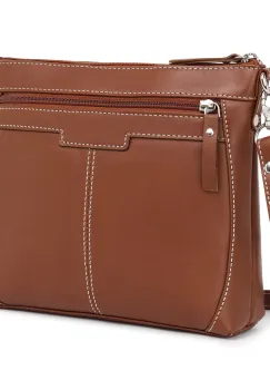 Geanta de dama, Claudie GT3883, piele naturala, Cognac imagine