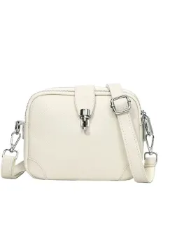 Geanta de dama, Eira GT3350, piele naturala, Crem imagine