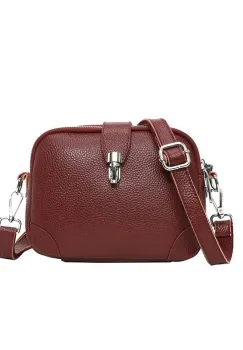 Geanta de dama, Eira GT3351, piele naturala, Bordo imagine