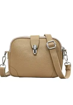 Geanta de dama, Eira GT3353, piele naturala, Bej imagine