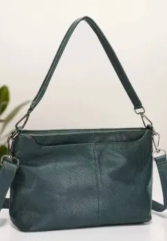 Geanta de dama, Isolda GT3823, piele naturala, Verde inchis imagine