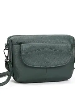 Geanta de dama, Julia GT3829, piele naturala, Verde inchis imagine