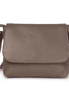 Geanta de dama, Mirabela GT3898, piele naturala, Dark Taupe imagine