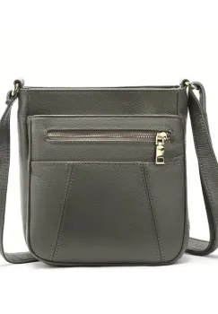 Geanta de dama, Saphira GT3214, piele naturala, Gri imagine