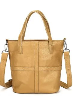 Geanta de dama, Selene GT3216, piele naturala, Galben imagine