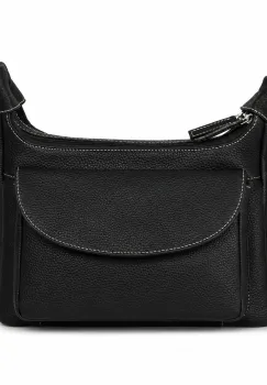 Geanta de dama, Titania GT3889, piele naturala, Negru imagine
