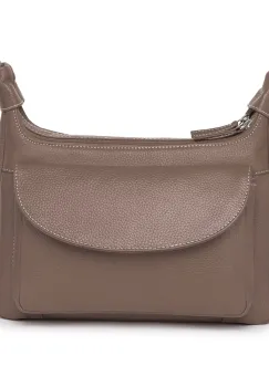 Geanta de dama, Titania GT3890, piele naturala, Dark Taupe imagine
