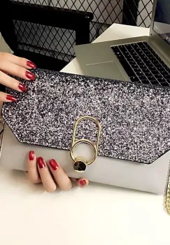 Geanta de ocazie, Kairi GT3499, Gri/Argintiu imagine