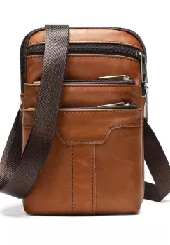 Geanta de umar pentru barbati, Alaric GT2752, piele naturala, Maro imagine