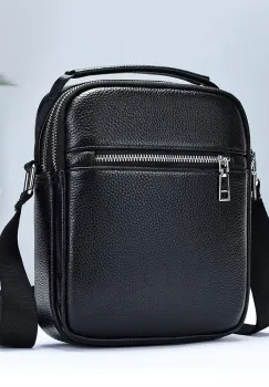 Geanta de umar pentru barbati, Alexander GT3810, piele naturala, Negru imagine