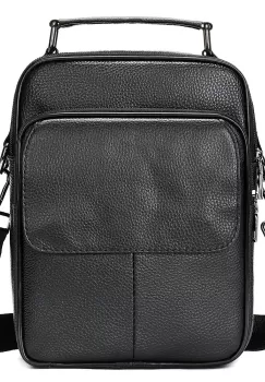 Geanta de umar pentru barbati, Atomis GT2590, piele naturala, Negru imagine