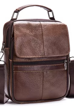 Geanta de umar pentru barbati, Conrad GT2057, piele naturala, Maro imagine