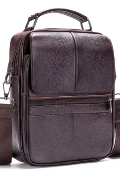 Geanta de umar pentru barbati, Conrad GT2059, piele naturala, Maro inchis imagine