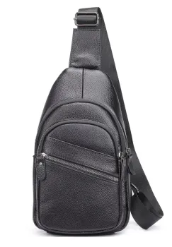 Geanta de umar pentru barbati, Darian GT3076, piele naturala, Negru imagine
