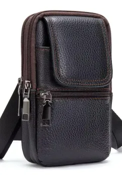 Geanta de umar pentru barbati, Dorin GT3814, piele naturala, Negru imagine