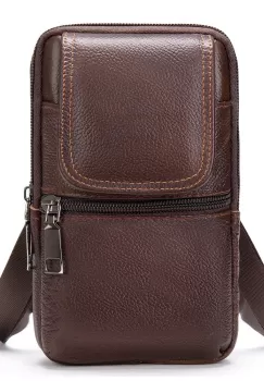 Geanta de umar pentru barbati, Kael GT2751, piele naturala, Maro imagine