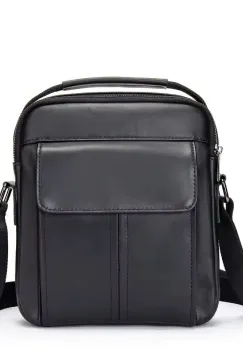Geanta de umar pentru barbati Khaiel GT3904, piele naturala, neagra imagine
