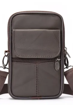 Geanta de umar pentru barbati, Loxar GT3813, piele naturala, Maro imagine