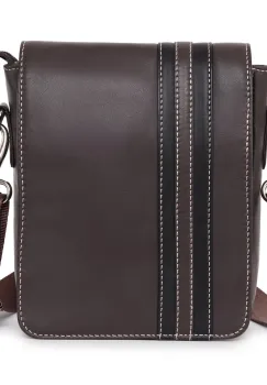 Geanta de umar pentru barbati, Maxin GT3871, piele naturala, Maro imagine