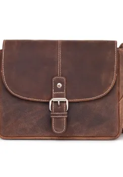 Geanta de umar unisex, Gabriele GT3868, piele naturala, Maro inchis imagine