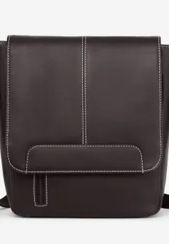 Geanta de umar unisex, Gabrielle, GT3873, piele naturala, Maro inchis imagine