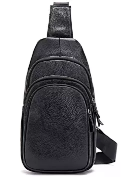 Geanta pentru barbati Brian GT1827, piele naturala, negru imagine