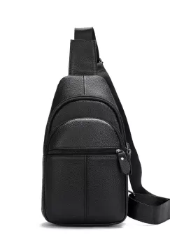 Geanta pentru barbati Davon GT1983, piele naturala, negru imagine