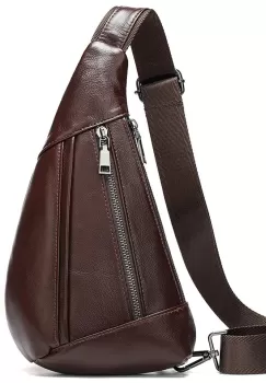 Geanta pentru barbati, Leonid GT2080, piele naturala, Maro imagine