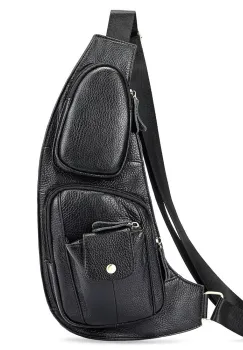 Geanta pentru barbati, Lior GT3309, piele naturala, Negru imagine