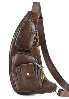 Geanta pentru barbati, Lior GT3310, piele naturala, Maro imagine