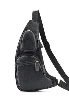 Geanta pentru barbati, Nael GT3311, piele naturala, Negru imagine