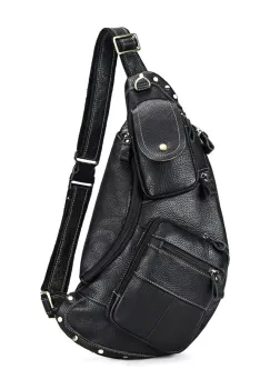 Geanta pentru barbati, Thorian GT3307, piele naturala, Negru imagine