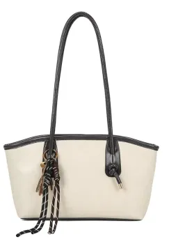 Geanta Tote dama Amoria GT3984, Crem/Negru imagine