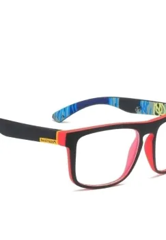 Ochelari de soare cu lentila transparenta, SG003, Rosu imagine