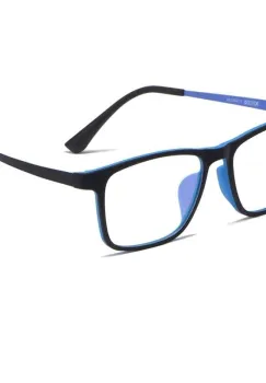 Ochelari de soare cu lentila transparenta, SG004, Negru/Albastru imagine