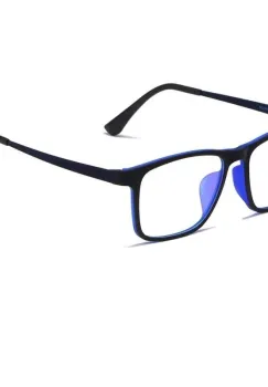 Ochelari de soare cu lentila transparenta, SG006, Negru/Albastru imagine
