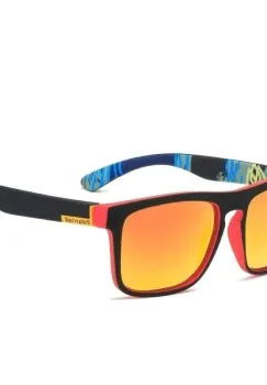 Ochelari de soare unisex, SG018, Negru/Rosu imagine