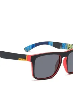 Ochelari de soare unisex, SG021, Negru/Rosu imagine