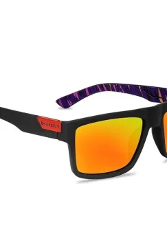 Ochelari de soare unisex, SG027, Negru/Portocaliu imagine