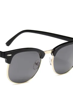 Ochelari de soare unisex, SG047, Negru/Auriu imagine