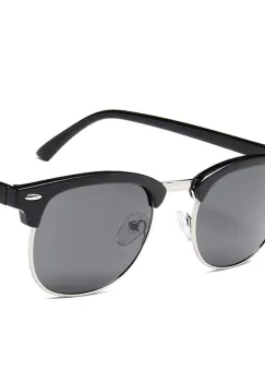 Ochelari de soare unisex, SG048, Negru/Argintiu imagine