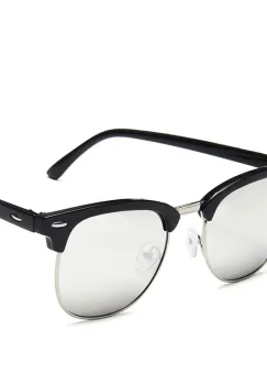 Ochelari de soare unisex, SG056, Negru/Gri imagine