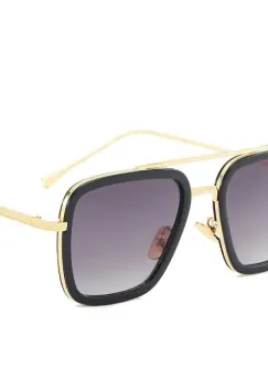 Ochelari de soare unisex, SG165, Gri/Auriu imagine