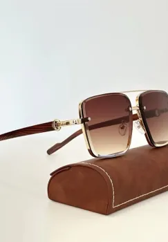 Ochelari de soare unisex, SG179, Maro imagine
