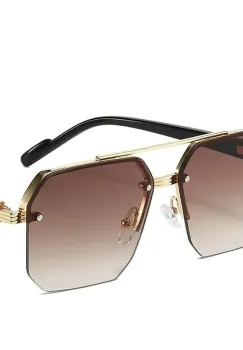 Ochelari de soare unisex, SG187, Maro imagine