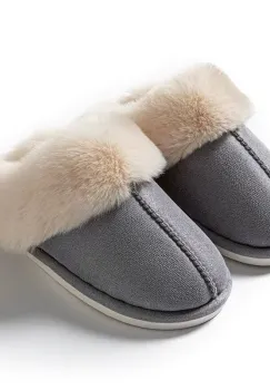 Papuci de casa pentru femei PC005, FluffyFeet, Gri imagine